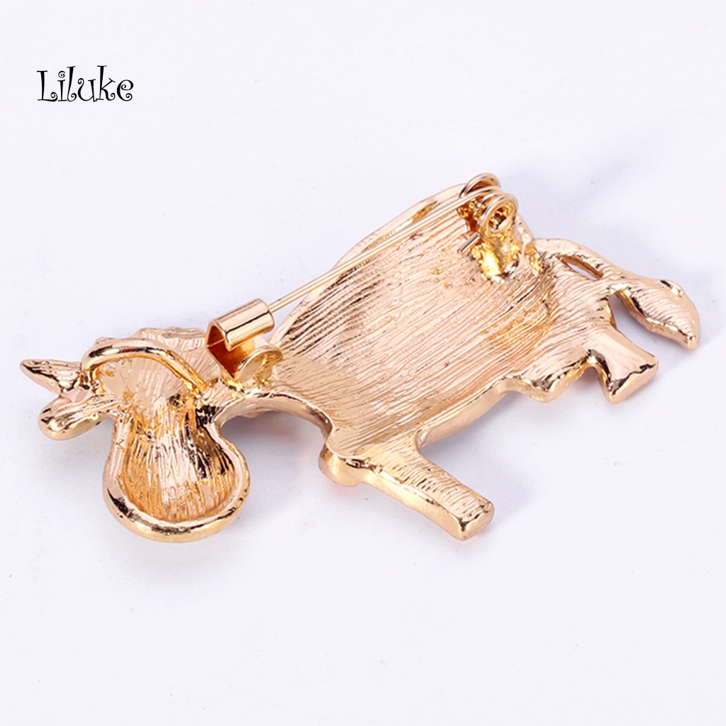 Trâm Cài Áo Hình Chú Bò Hoạt Hình Đáng Yêu Đính Đá