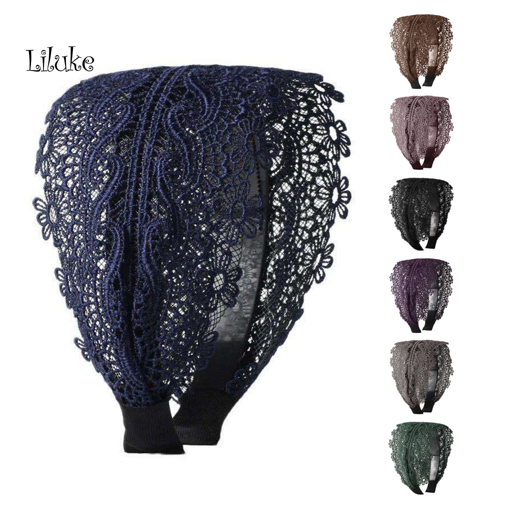 Băng Đô Cài Tóc Phối Ren Họa Tiết Hoa Thêu Phong Cách Cổ Điển Cho Nữ