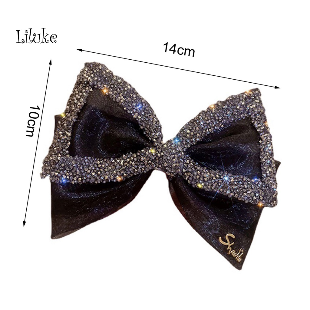 Kẹp Tóc Hợp Kim Trang Trí Nơ Đính Đá Xinh Xắn Cho Nữ