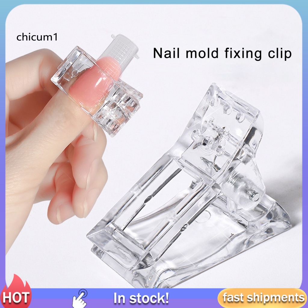 Set 10 Kẹp Nối Dài Móng Tay Bằng Nhựa Resin Chống Mài Mòn Cho Người Mới Bắt Đầu