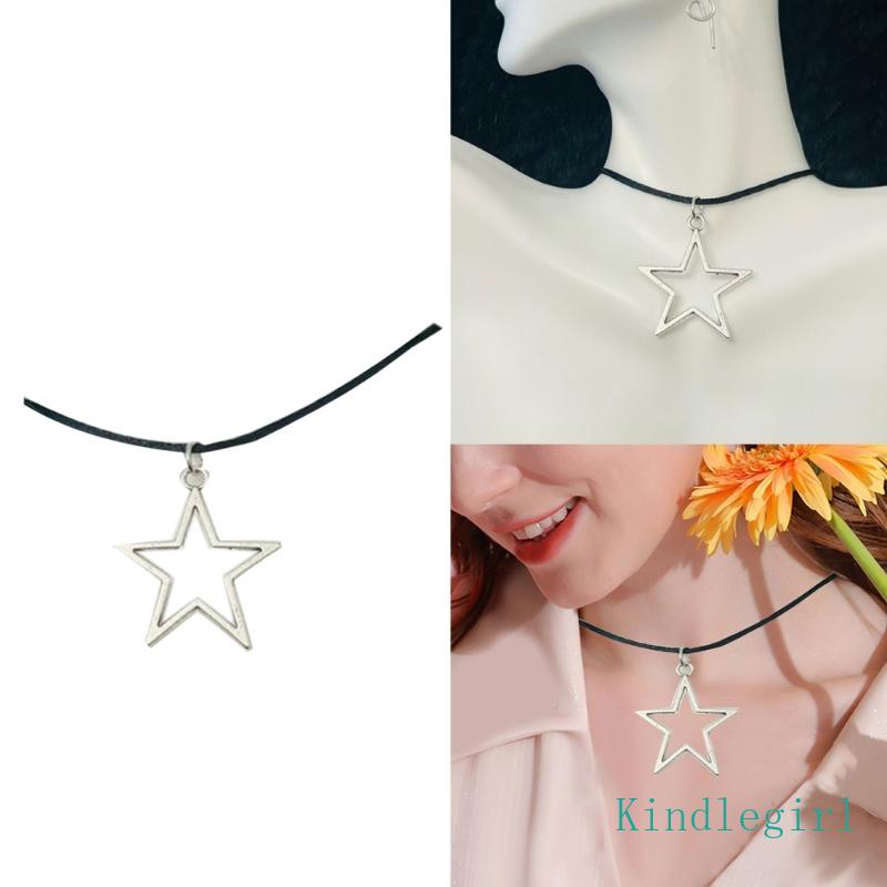 Vòng cổ Choker Mặt Ngôi Sao Rỗng Phong Cách Hip Hop Cho Nam Và Nữ Y2K