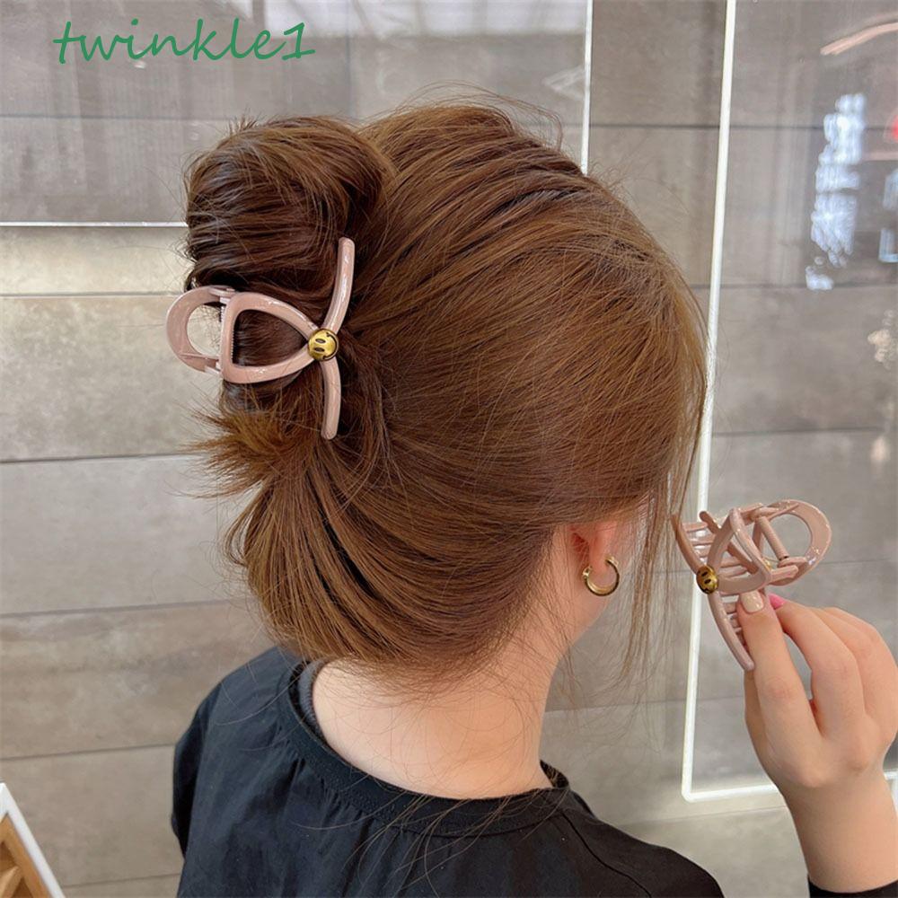 Kẹp Tóc Acrylic Hình Mặt Cười Màu Sắc Tương Phản Thanh Lịch Cho Nữ