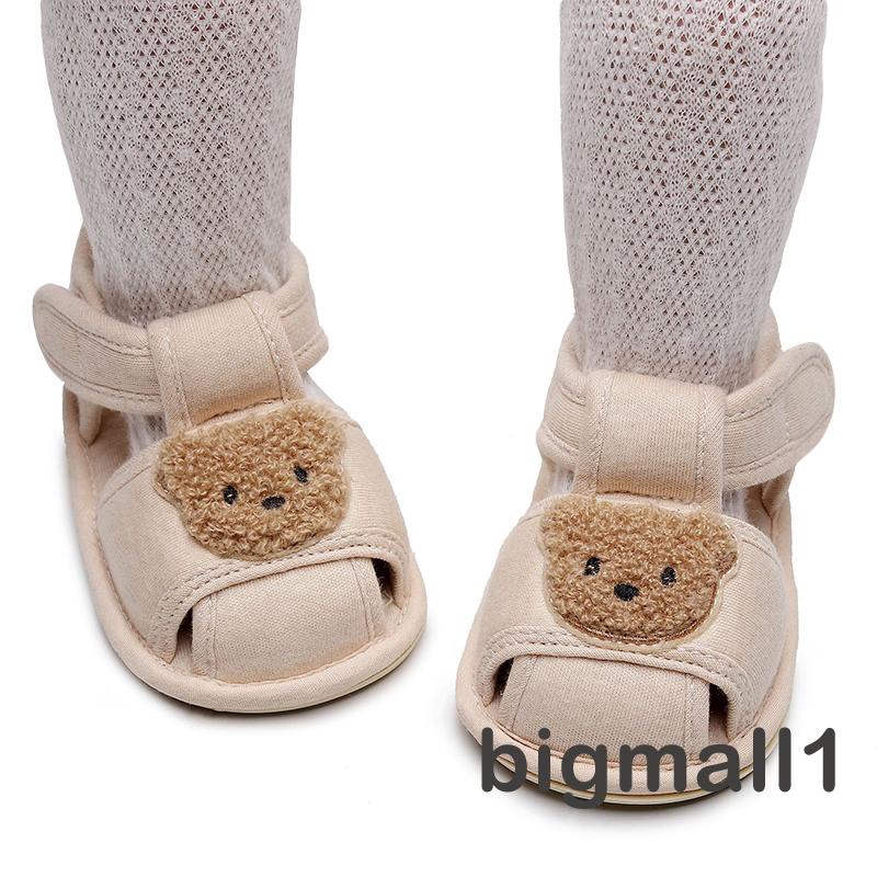 Bigmall-giày Tập Đi Đế Mềm Chống Trượt Thêu Hình Gấu / Thỏ Cho Bé Trai Bé Gái Sơ Sinh