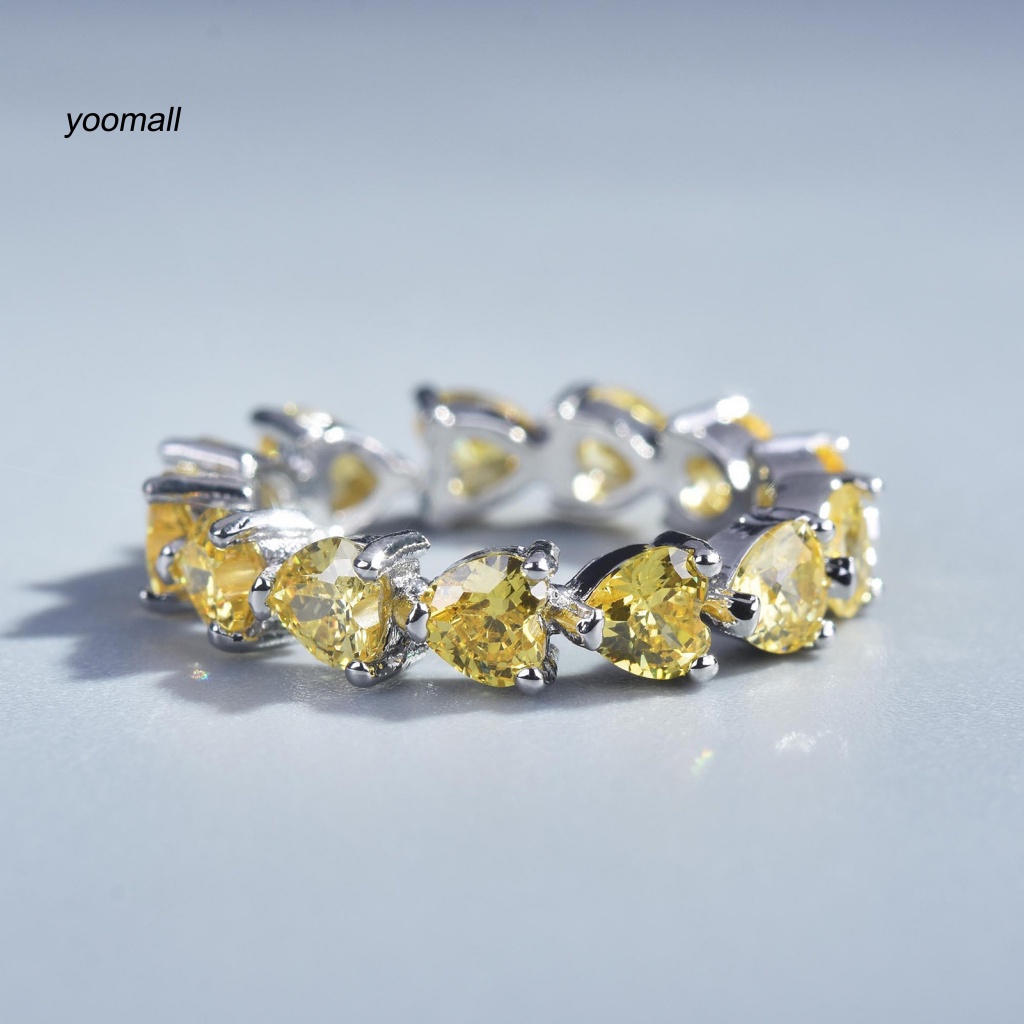 Nhẫn Đính Đá Hình Trái Tim Có Thể Điều Chỉnh Kích Cỡ