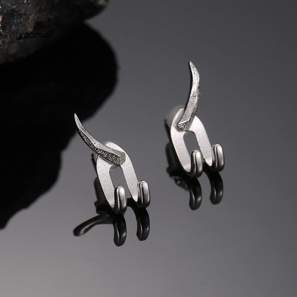 Bông Tai Dạng Móc 2 Móng Vuốt Đơn Giản Cá Tính Thời Trang Punk Hip Hop Có Thể Tháo Rời Làm Quà Tặng Cho Nam