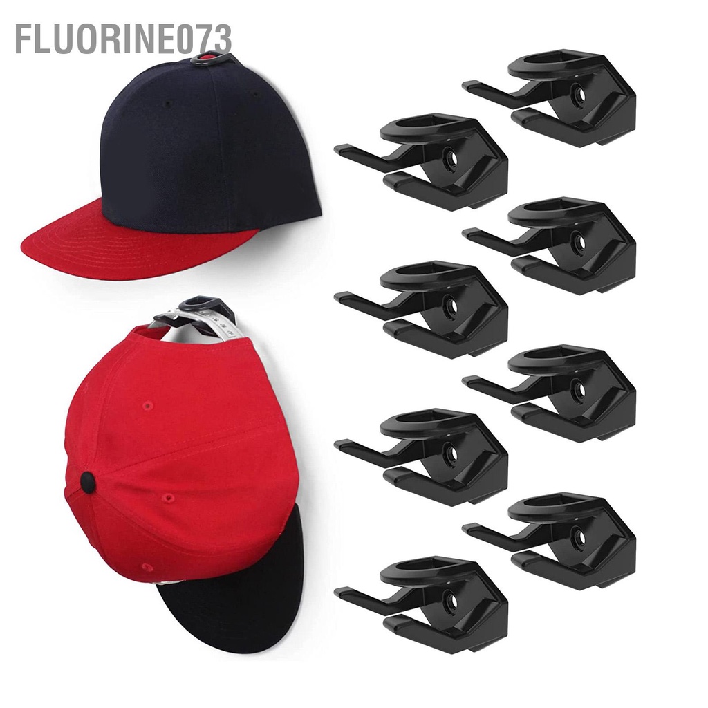 Fluorine073 8 gói Móc treo mũ dính tường Giữ chắc chắn Tối giản Cài đặt đơn Cap Rack