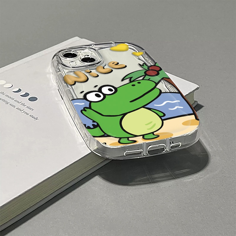 Ốp Điện Thoại Silicone Mềm Trong Suốt Chống Sốc In Hình Cá Sấu Cho IPhone 14 13 12 11 Pro Max XS X XR 8 + 7 Plus