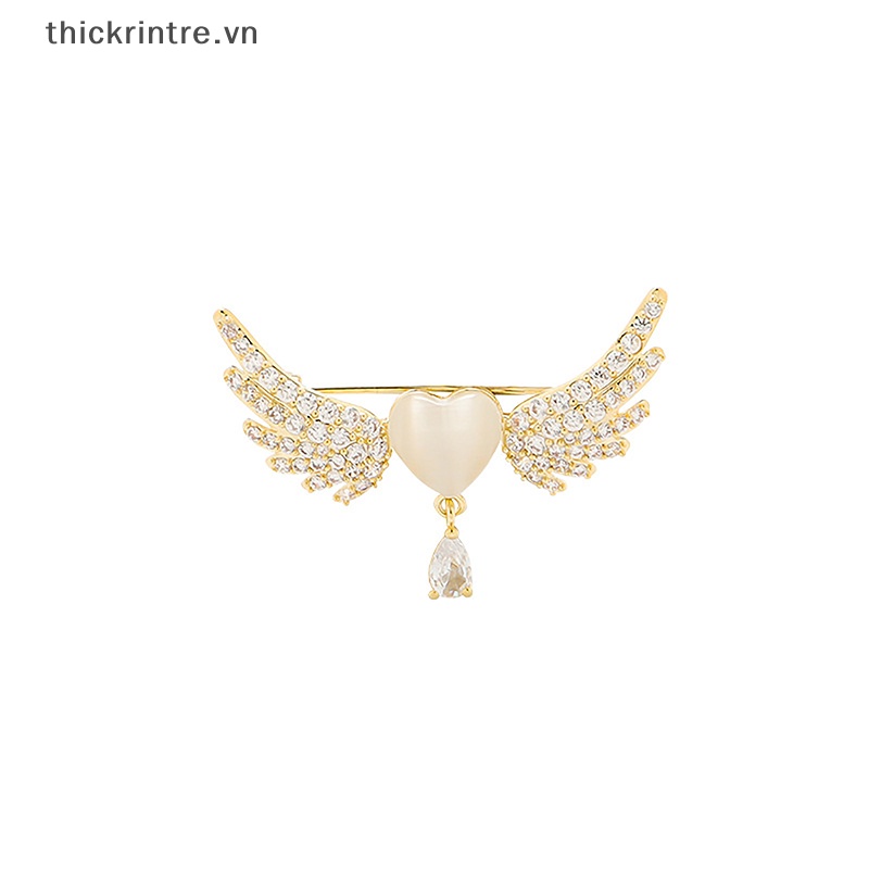 Ghim Cài Áo Hình Đôi Cánh Đính Đá Phong Cách Vintage Thời Trang Cho Nữ