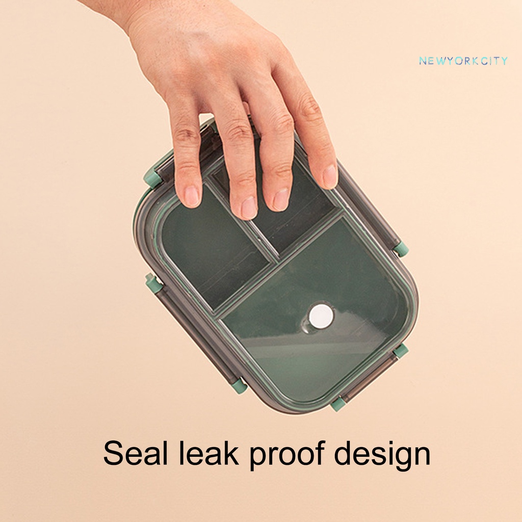 Hộp Đựng Cơm Trưa Hai Tầng Dung Tích Lớn 1250ml Bằng PP Kèm Dụng Cụ Bàn Ăn Tiện Dụng Cho Học Sinh / Văn