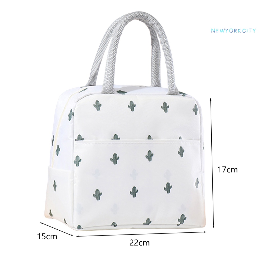 Túi Đựng Hộp Cơm Trưa Cách Nhiệt Chống Thấm Nước Hai Tay Cầm Họa Tiết Hoạt Hình