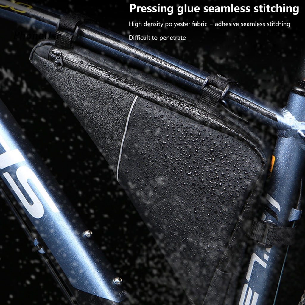 Túi Tam Giác Bằng Da PU Chống Thấm Nước Gắn Khung Trước Xe Đạp Leo Núi