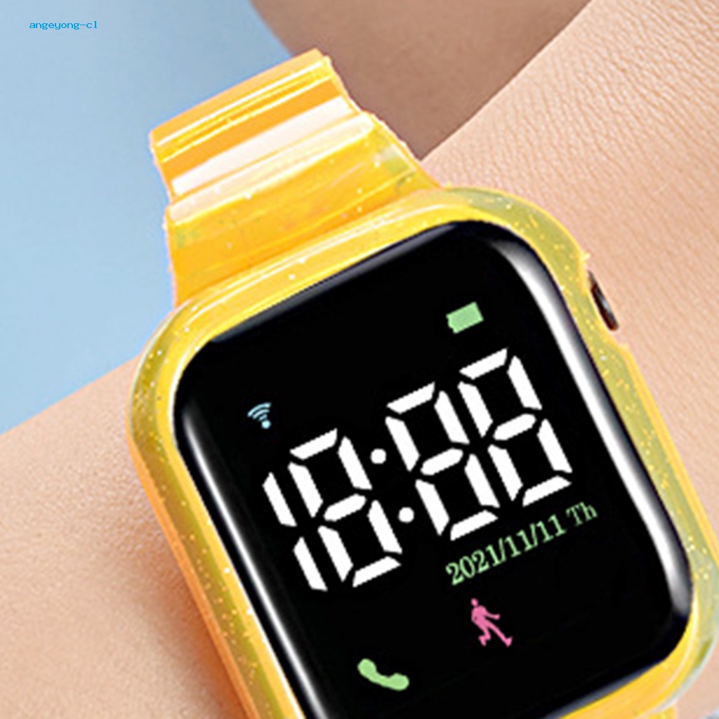 Angeyong Đồng Hồ Đeo Tay Điện Tử Màn Hình Led Lớn Chống Nước Thời Trang Thể Thao Ngoài Trời Cho Bé Trai Và Bé Gái
