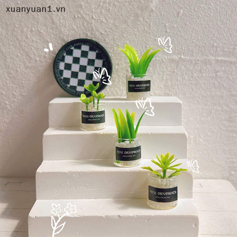 1 Chậu Hoa Nhỏ Xinh Trang Trí Nhà Búp Bê Tỉ Lệ 1: 12