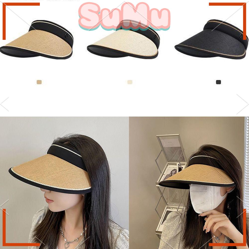 Nón Cối Rộng Vành Hở Chóp Chống Tia UV Có Thể Gấp Gọn Tiện Dụng Cho Nữ