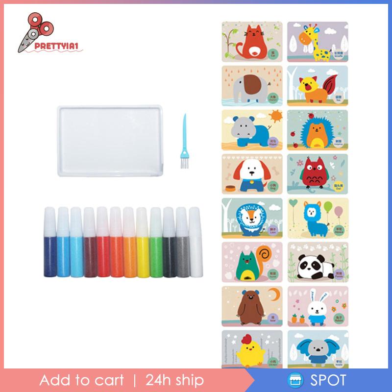 Bộ Dụng Cụ Vẽ Tranh Cát 12 Màu Dành Cho Trẻ Em