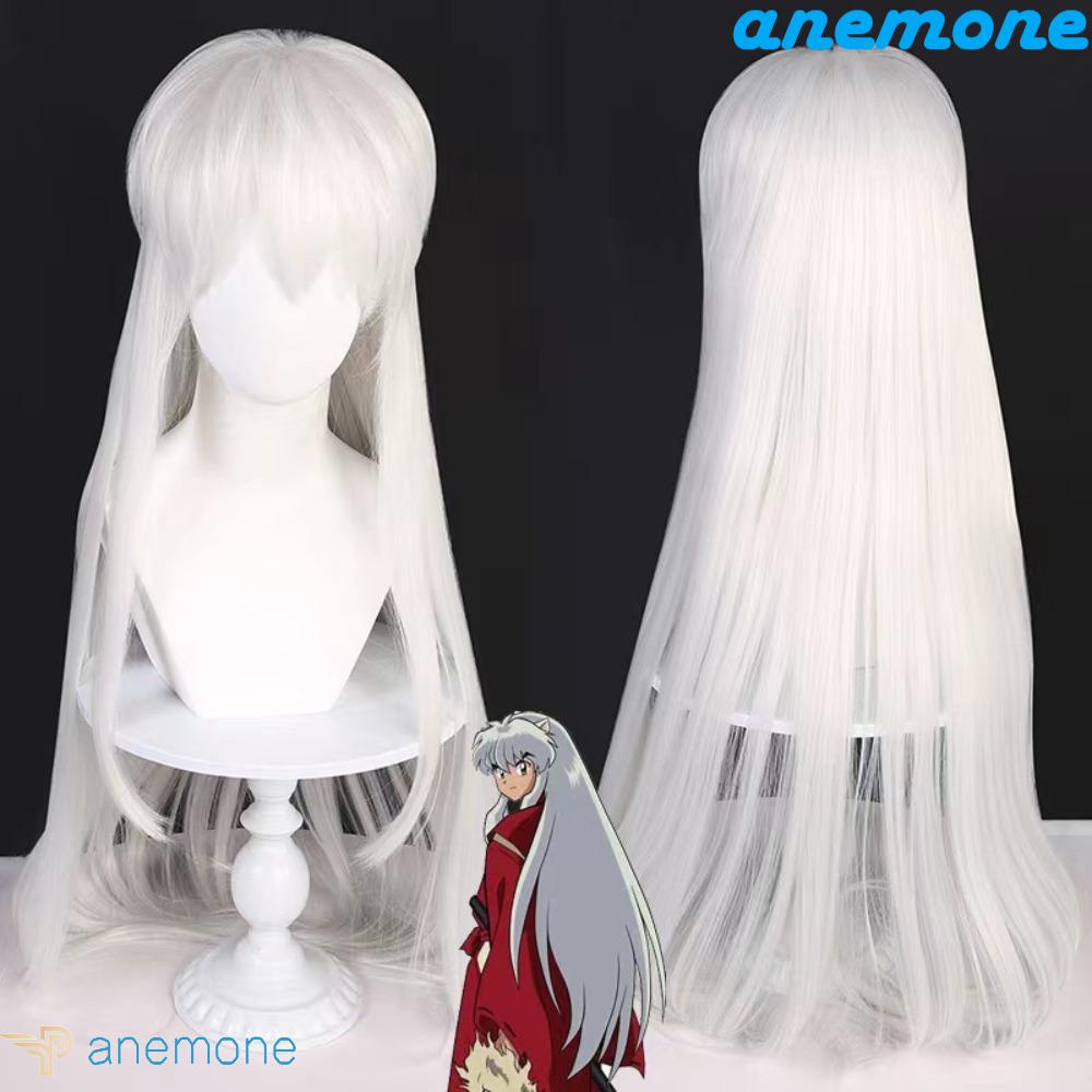 Tóc Giả Hóa Trang Inuyasha Bằng Sợi Tổng Hợp Màu Trắng Cách Nhiệt