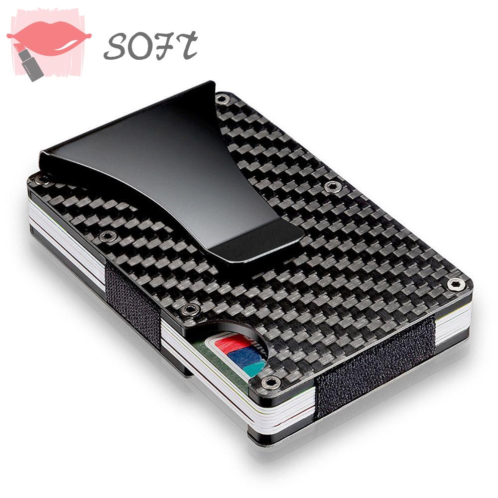 Ví Đựng Thẻ Tín Dụng Bằng Thép Không Gỉ RFID Màu Đen Giá Đỡ