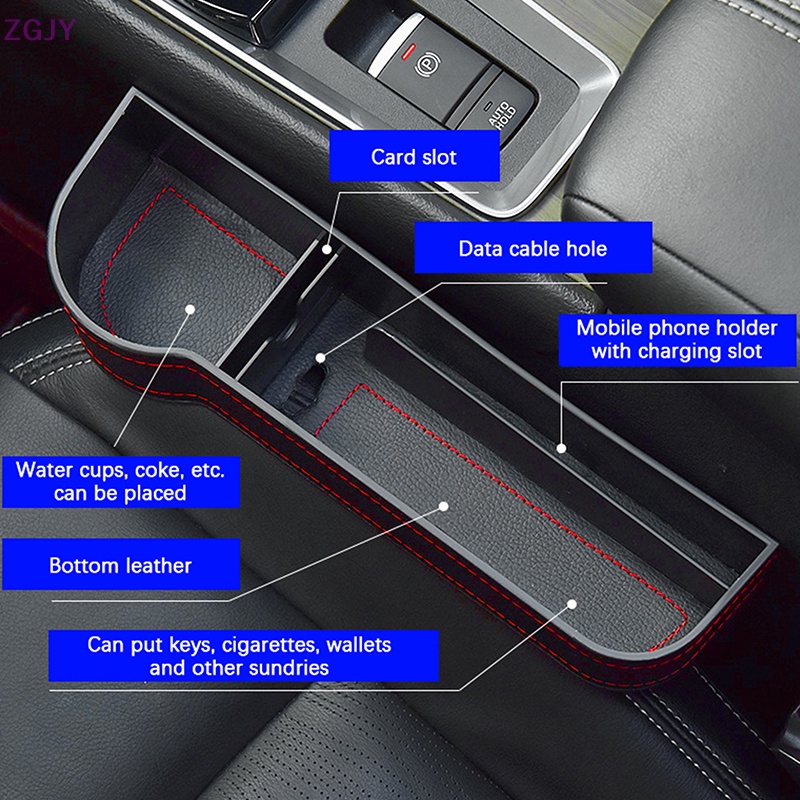 Hộp Da Đựng Cốc / Thẻ / Điện Thoại Chống Rò Rỉ Thông Dụng Gắn Khe Hở Ghế Ngồi Xe Hơi Mới
