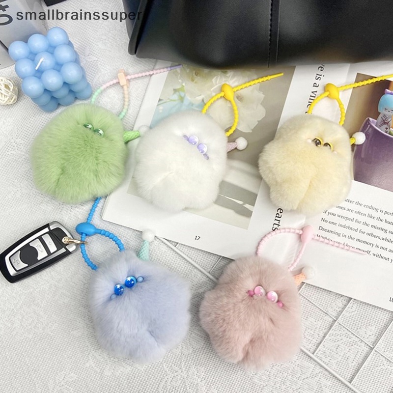 Móc Chìa Khóa Xe Hơi Bằng Lông Nhung Hình Thỏ Dễ Thương Xinh Xắn