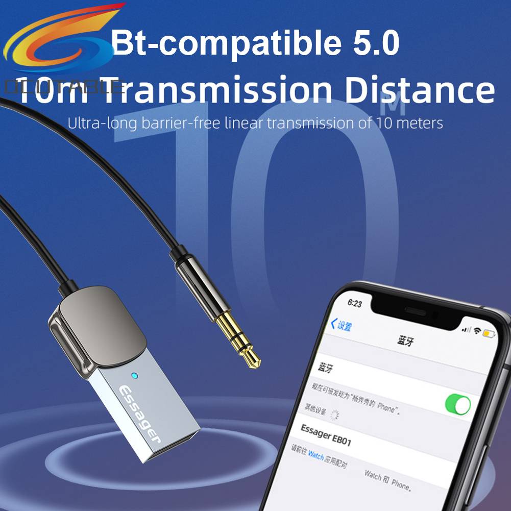 Essager Thiết Bị Nhận Tín Hiệu Âm Thanh Bluetooth Jack 3.5mm Cho Xe Ô Tô