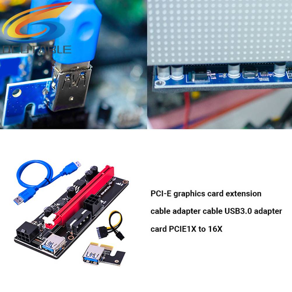 Thẻ Mở Rộng Pcie Ver009S Pcie 1X Sang 16X Cổng USB 3.0