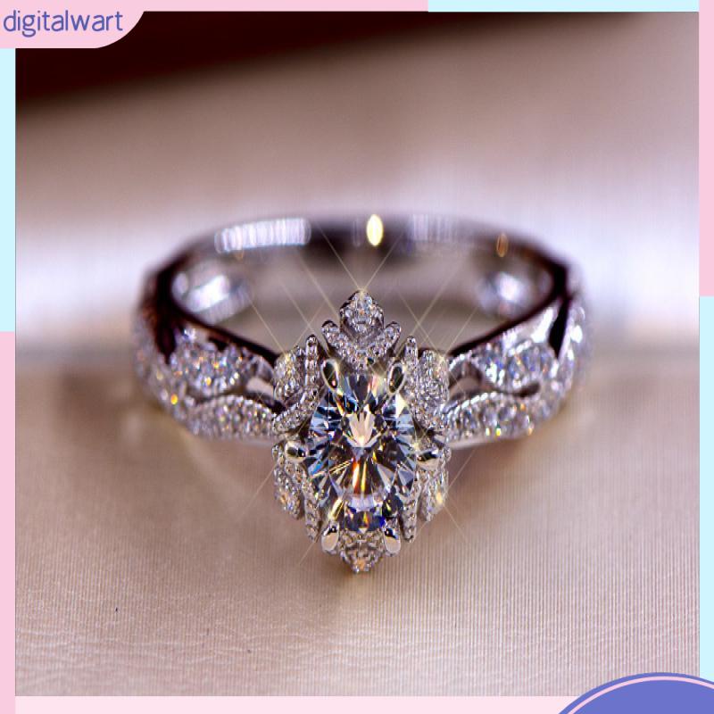 Nhẫn Đính Hôn Zhenrong Đính Đá Zircon Giả Hình Hoa Và Ngôi Sao 1 Carat Phong Cách Âu Mỹ