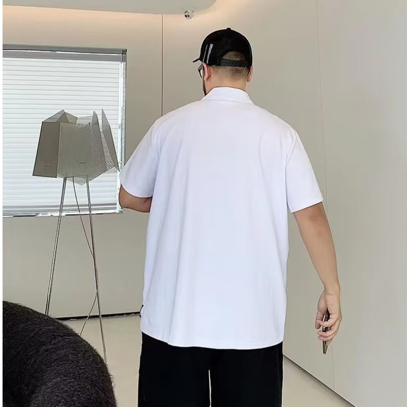 Áo polo Màu Đen Tay Ngắn Dáng Rộng Có Size Lớn XXL-8XL Dành Cho Nam Giới
