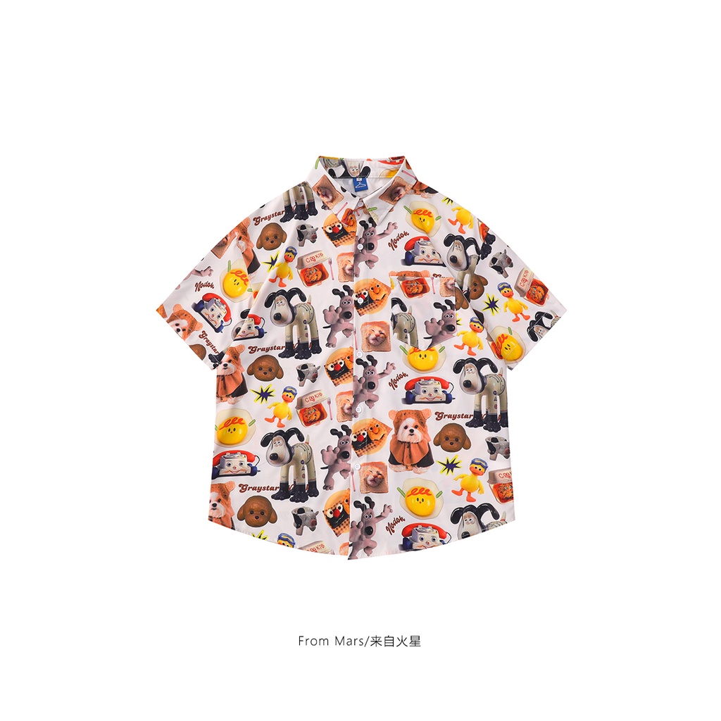 Áo Sơ Mi Ngắn Tay Dáng Rộng In Hoạt Hình Toy Story Kiểu Đường Phố Nhật Bản Cá Tính Cho Nam Và Nữ