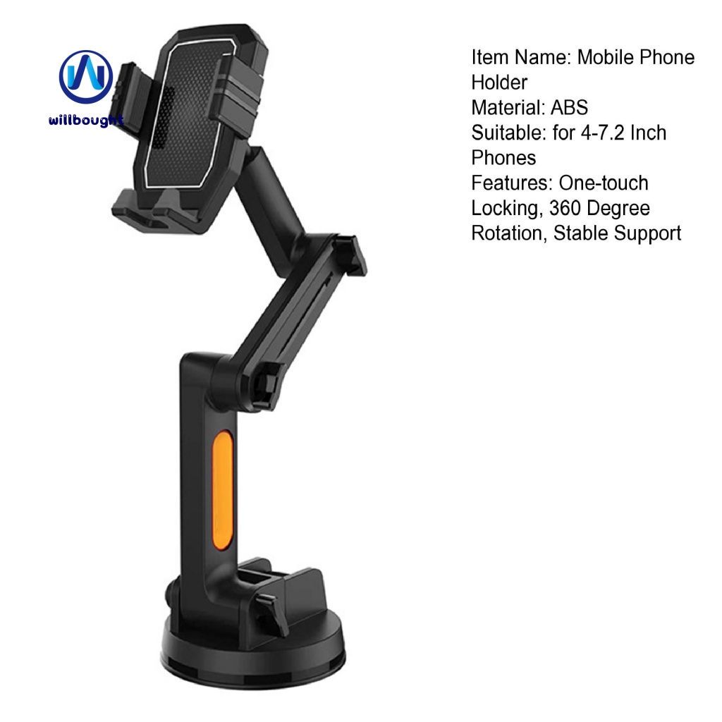 Willbought.mx Giá Đỡ Điện Thoại Di Động Gắn Kính Chắn Gió Xe Hơi Chịu Được Sức Nặng Dễ Lắp Đặt