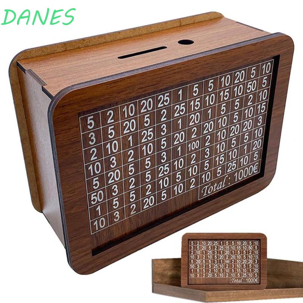 DANES Hộp Gỗ Đựng Tiền Tiết Kiệm Phong Cách Retro Cho Trẻ Em / Người Lớn