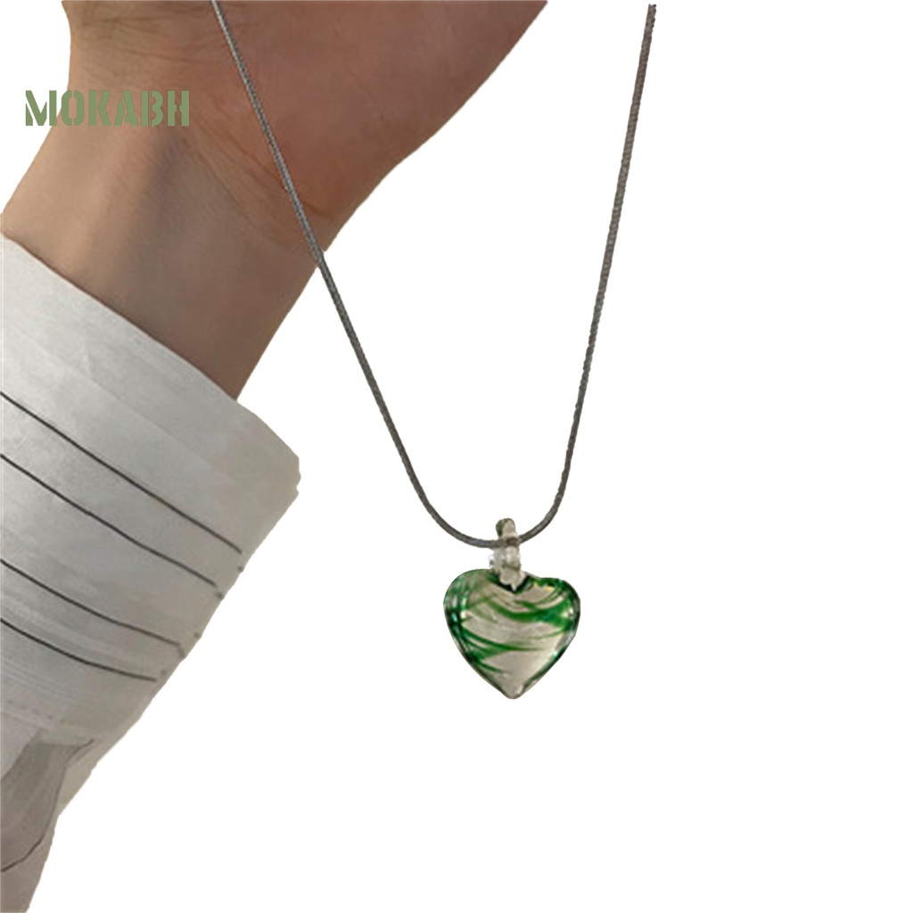 [Mok Abh] Vòng Cổ Choker Họa Tiết Sọc Ngựa Vằn Tráng Men Nhiều Màu Sắc Hình Học Trái Tim Cá Tính Thích Hợp Làm Quà Tặng Tiệc Tùng Cho Nữ