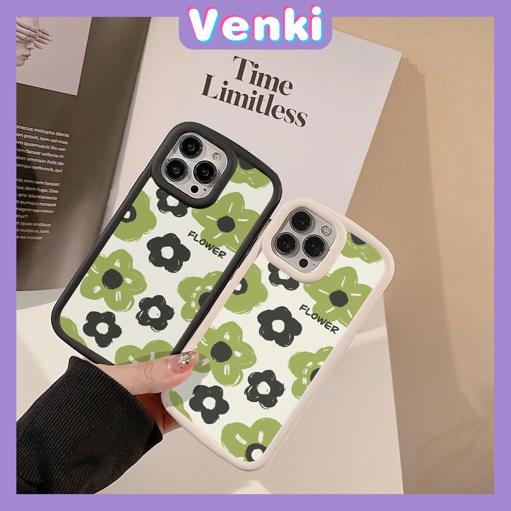 VENKI - Dành Cho iPhone 11 Ốp Lưng iPhone Mờ Vỉ Mềm Ốp Lưng Chống Sốc Màu Be Đen Bảo Vệ Camera Hoa Xanh Đơn Giản Tương Thích Với iPhone14 13 Pro max 12 Pro Max XR Xs 7 8Plus