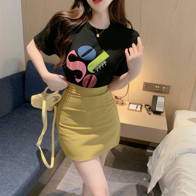 Áo Thun Cotton Ngắn Tay Dáng Rộng In Họa Tiết Thời Trang Mùa Hè Cho Nữ