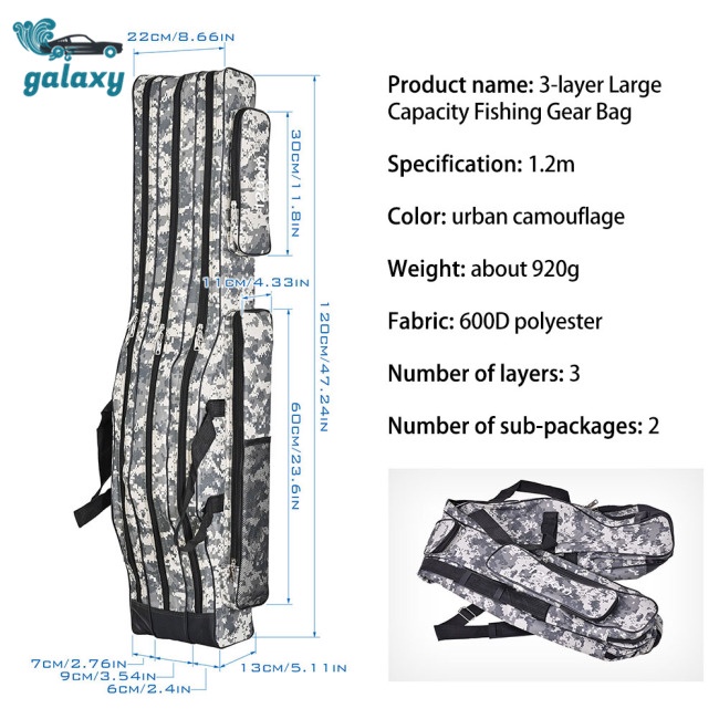Galaxy Ba Lô Câu Cá 3 Lớp Chống Thấm Nước 1.2m / 3.9ft 1.5m / 4.9ft