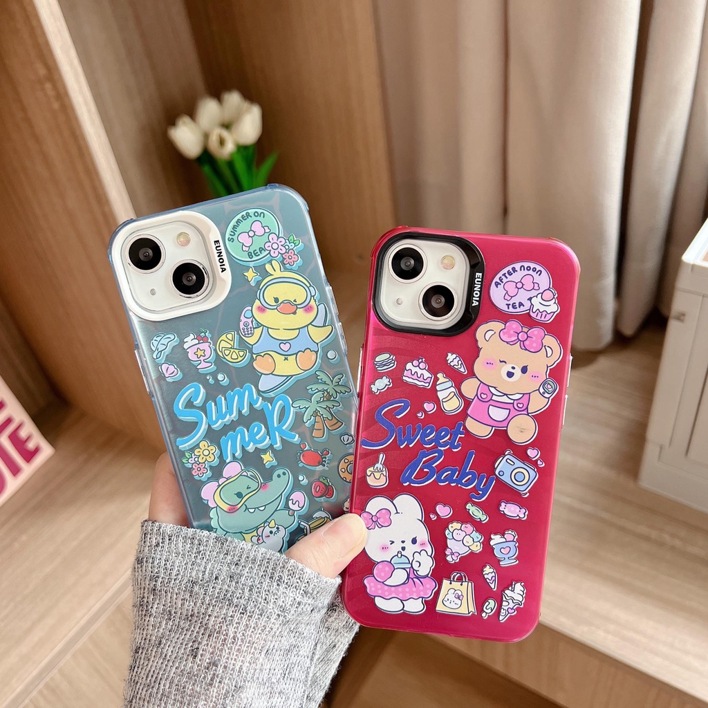 Ốp Điện Thoại Tpu Silicon Mềm Trong Suốt In Hoạt Hình Kèm Dây Đeo Chéo Cho iPhone 14 13 12 11 Pro Max