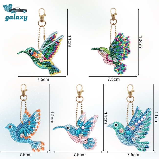Galaxy Set 10 Móc Khóa Đính Đá Nhiều Màu Sắc Dễ Thương