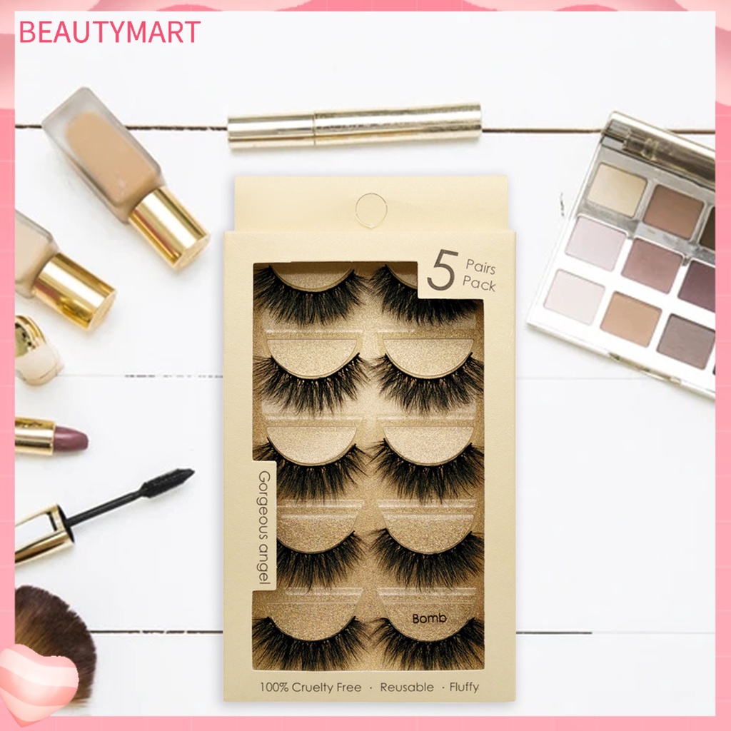 1 Hộp Lông Mi Giả Bằng Lông Chồn Nhân Tạo Thân Thiện Với Làn Da Tự Nhiên Dành Cho Bạn Nữ