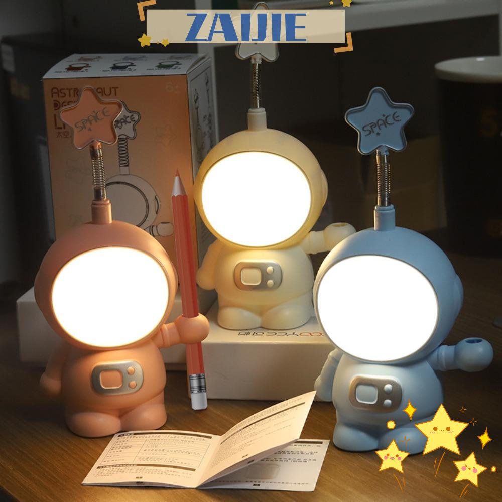 Đèn Ngủ ZAIJIE24 USB Hình Phi Hành Gia Có Thể Điều Chỉnh Độ Sáng Kiêm Giá Đỡ Bút Để Bàn