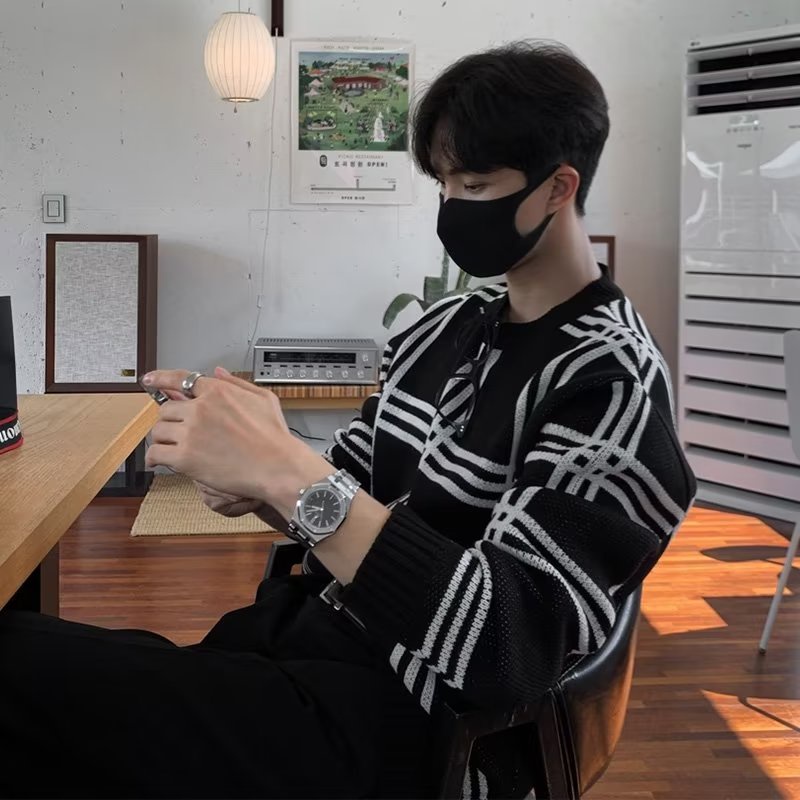 Áo Sweater Cổ Tròn Tay Dài Kẻ Sọc Thời Trang Thu Đông Cho Nam Giới Có Size M-2XL