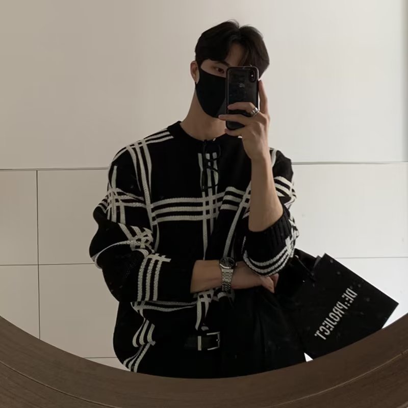 Áo Sweater Cổ Tròn Tay Dài Kẻ Sọc Thời Trang Thu Đông Cho Nam Giới Có Size M-2XL