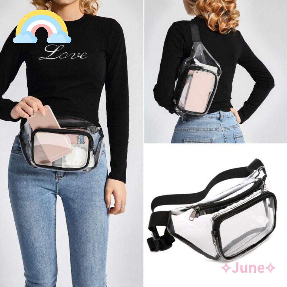 JUNE Túi Đeo Hông Thể Thao Trong Suốt Có Thể Điều Chỉnh Kích Cỡ