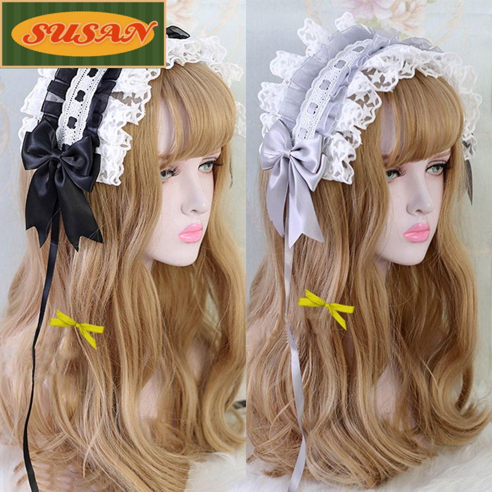 SUSANS Kẹp Tóc Phối Bèo Thêu Họa Tiết Hoạt Hình Phong Cách Lolita Nhật Bản