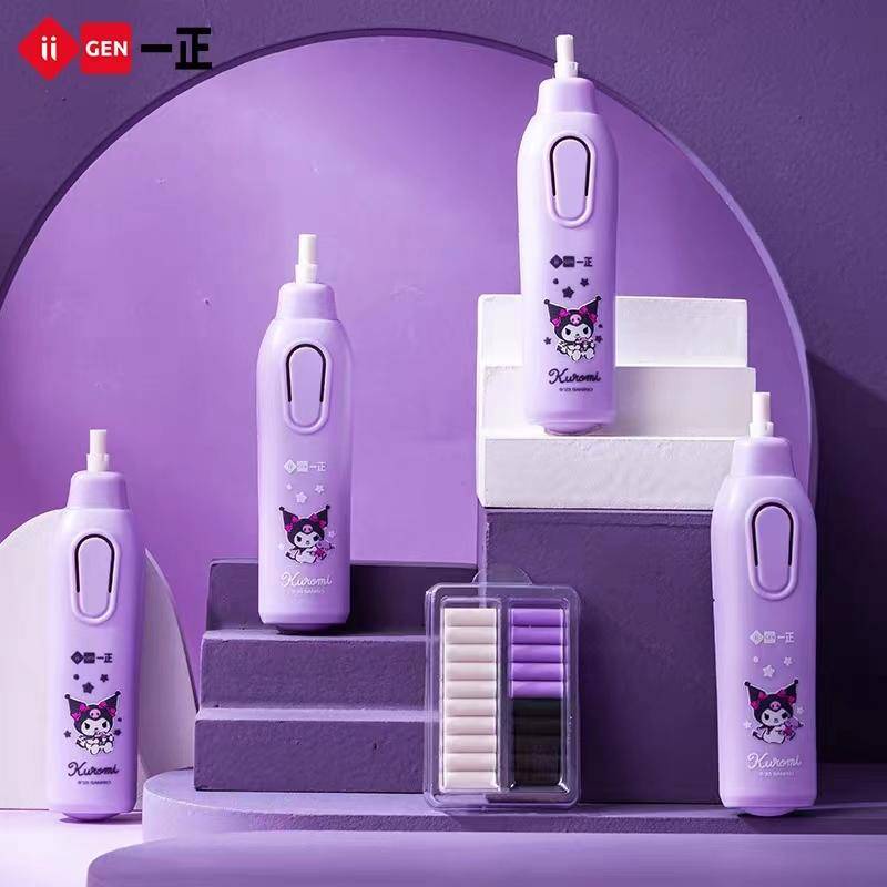 SANRIO Cục Tẩy Bút Chì Điện Tử Tự Động Không Để Lại Dấu Kuromi Có Quạt Dành Cho Học Sinh Trẻ Em Mới