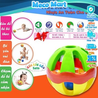 Xúc xắc cầu SATO Nhiều Màu Sắc, Có Âm Thanh Giúp Phát Triển Giác Quan Cho Bé Từ 3 Tháng, Đồ Chơi Trí Tuệ Trẻ Em MECOMART