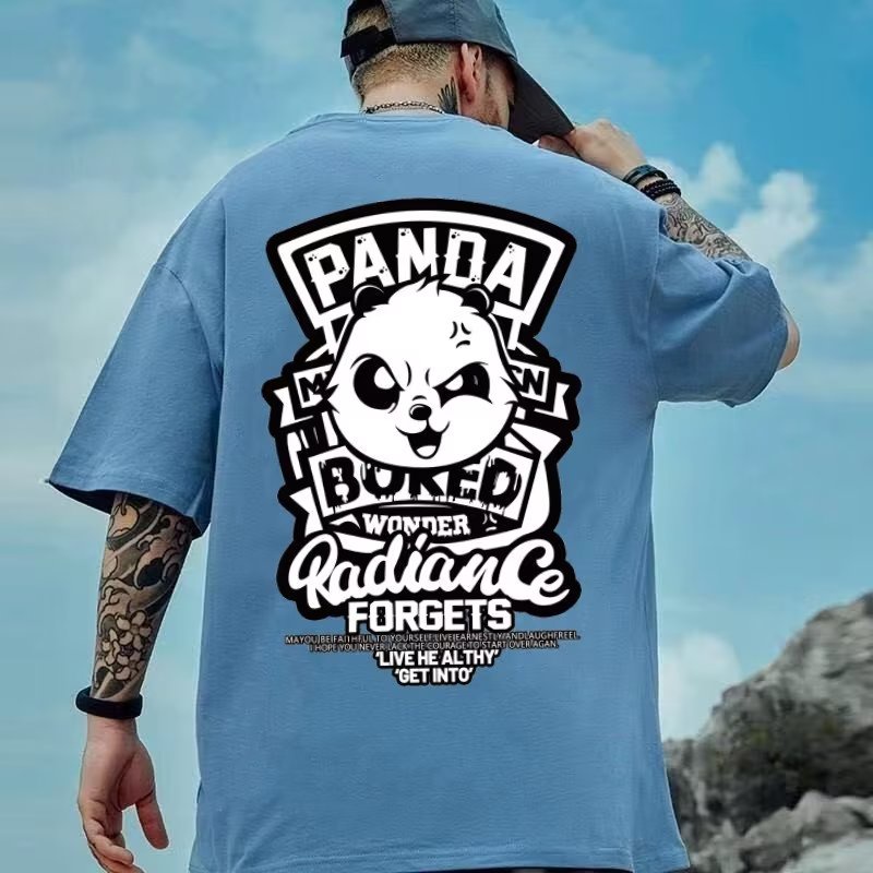 áo phông nam big size có size lớn M-8xl Áo thun unisex nam nữ form rộng tay lỡ phông In Hình Gấu Trúc Hoạt Hình Khổng Lồ Phong Cách Mỹ Thời Trang Mùa Hè Cho Nam Và Nữ
