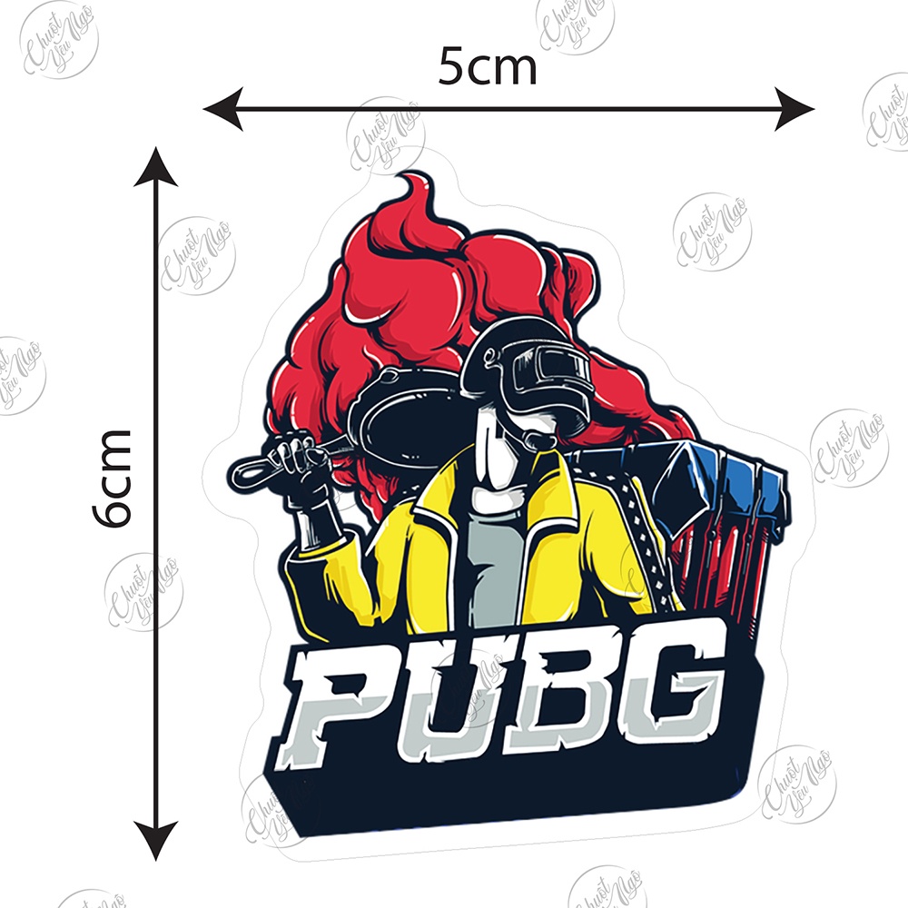 Sticker không trùng hình dán game PUBG chất liệu nhựa chống thấm nước