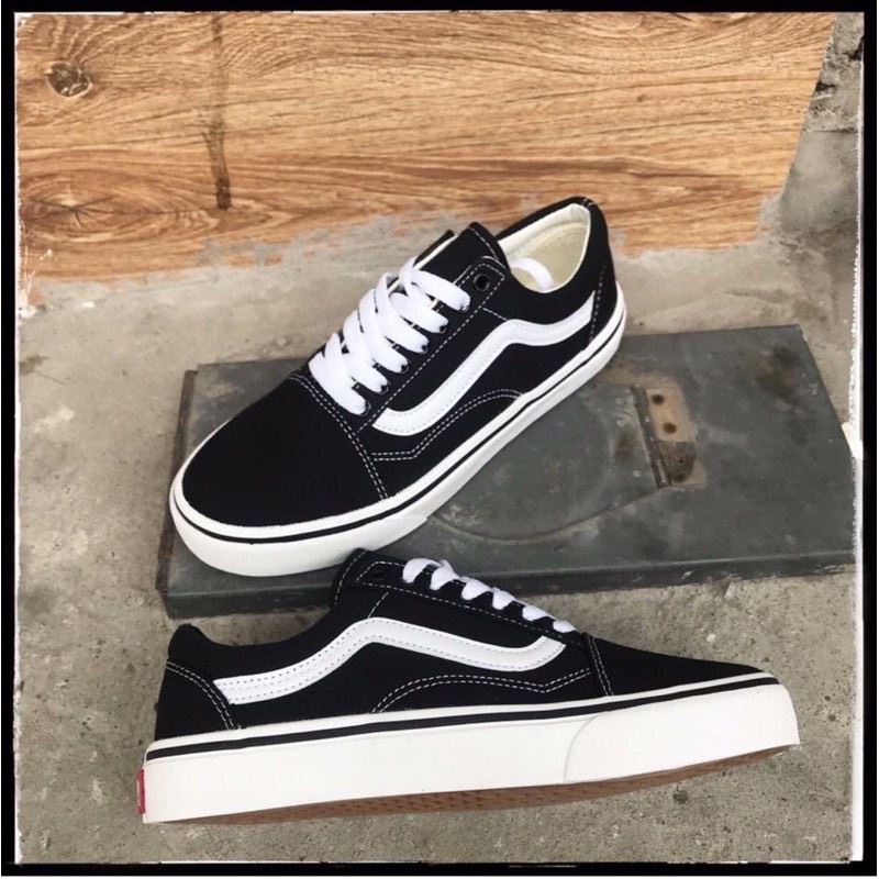 Giày Thể Thao Vans Vault Old Skool Bản Chuẩn, Vans Caro. Giày Vans Đen Vạch Trắng Nam Nữ Full Box