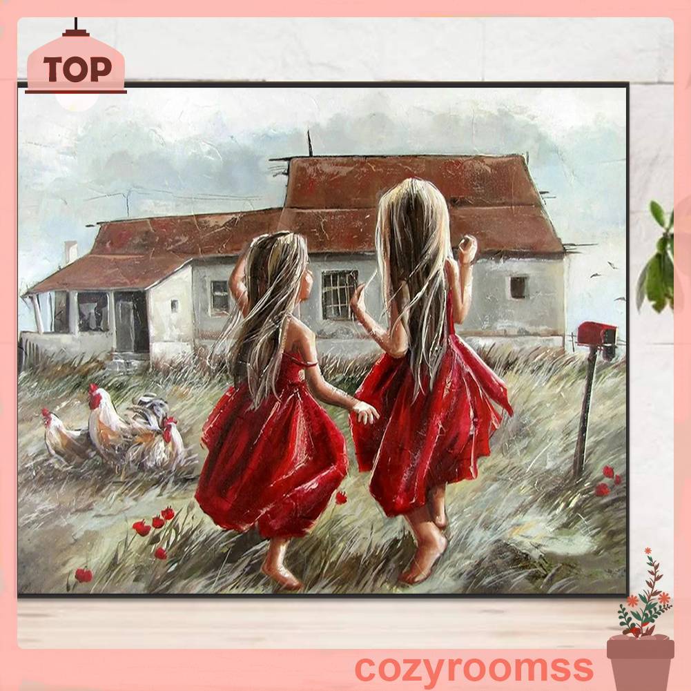 Tranh Đính Đá Kim Cương Toàn Bộ 5D DIY Hình Vẽ Cô Gái Trang Trí Nhà Cửa