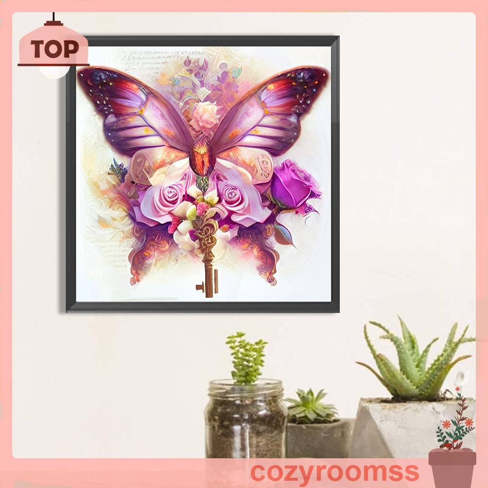 Tranh Đính Đá Kim Cương Toàn Bộ 5D DIY Hình Vẽ Bướm