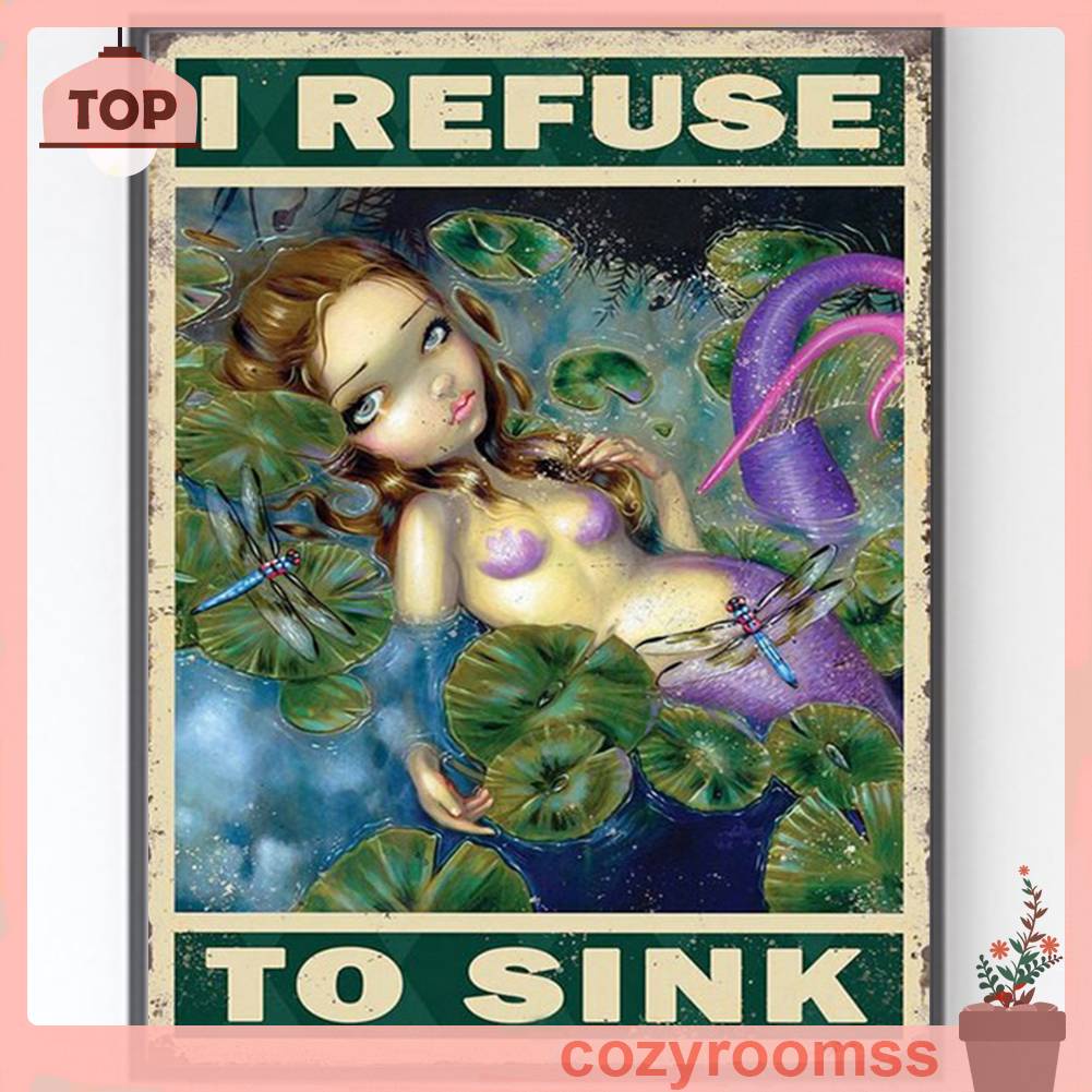 Bộ Tranh Đính Đá 5D Tự Làm Toàn Diện Hình Nàng Tiên Cá Trang Trí Nhà Cửa